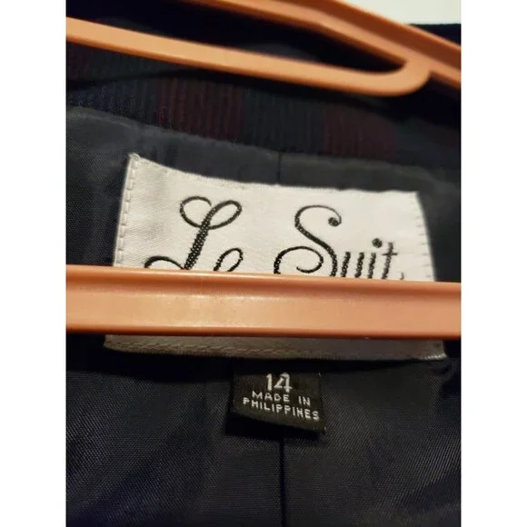 Le Suit Womens Sz 14 Blazer Jacket Long Sleeve Button Front Asymmetrical Pockets - Picture 6 of 7